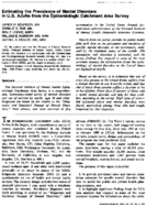 Estimating The Prevalence Of Mental Disorders In Us Adults From The Epidemiologic Catchment Area Survey