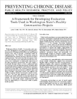 A Framework for Developing Evaluation Tools Used in Washington States Healthy Communities Projects