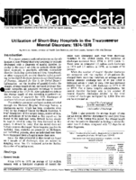 Utilization of ShortStay Hospitals in the Treatment of Mental Disorders 19741978