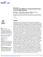 Peracetic Acid Effects on Human Bronchial Cells in an Air Liquid Interface