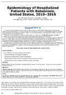 Epidemiology of Hospitalized Patients with Babesiosis United States 20102016