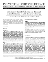 Communitybased Participatory Research in the California Health Interview Survey