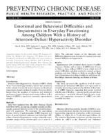 Emotional and Behavioral Difficulties and Impairments in Everyday Functioning Among Children With a History of AttentionDeficitHyperactivity Disorder