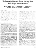 Methemoglobinemia from eating meat with high nitrite content