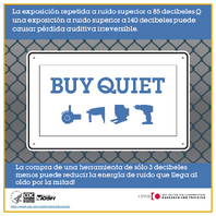 Buy Quiet La exposicin repetida a ruido superior a 85 decibeles O una exposicin a ruido superior a 140 decibeles puede causar prdida auditiva irreversible