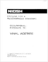 Criteria for a Recommended Standard Occupational Exposure to Vinyl Acetate 1978