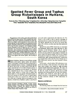 Spotted Fever Group and Typhus Group Rickettsioses in Humans South Korea