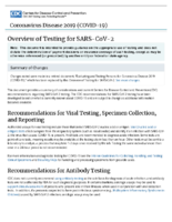 Overview of Testing for SARSCoV2 June 13 2020