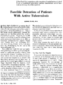 Forcible detention of patients with active tuberculosis