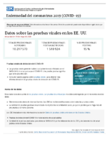 Enfermedad del coronavirus 2020 COVID19  datos sobre las pruebas virales de los EE UU actualizado el 13 de mayo de 2020