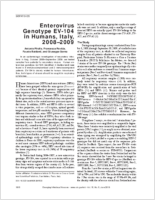 Enterovirus Genotype EV104 in Humans Europe 20082009