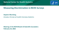 Measuring Discrimination in NCHS Surveys