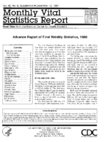 Advance report of final natality statistics 1989