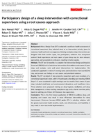Participatory Design of a Sleep Intervention with Correctional Supervisors Using a Root Causes Approach