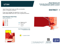 UT Congressional District 01 Heart Disease and Federally Qualified Health Centers Map 118th Congress