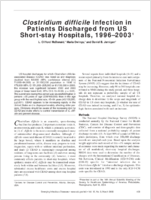 Clostridium difficile Infection in Patients Discharged from US Shortstay Hospitals 199620031