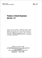 Prevalence of selected impairments United States 1977