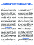 Outbreak of FluoroquinoloneResistant Campylobacter jejuni Infections Associated with Raw Milk Consumption from a Herdshare Dairy  Colorado 2016