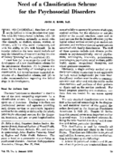 Need of a classification scheme for the psychosocial disorders