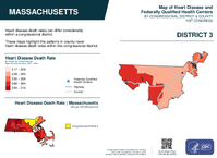 MA Congressional District 03 Heart Disease and Federally Qualified Health Centers Map 119th Congress
