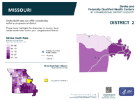 MO Congressional District 02 Stroke and Federally Qualified Health Centers Map 118th Congress
