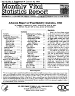 Advance report of final natality statistics 1992
