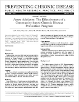 Pasos Adelante The Effectiveness of a Communitybased Chronic Disease Prevention Program1