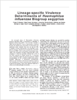 Lineagespecific Virulence Determinants of Haemophilus influenzae Biogroup aegyptius