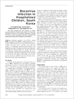 Bocavirus Infection in Hospitalized Children South Korea