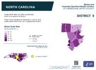 NC Congressional District 09 Stroke and Federally Qualified Health Centers Map 118th Congress