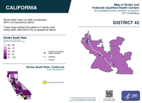 CA Congressional District 42 Stroke and Federally Qualified Health Centers Map 119th Congress