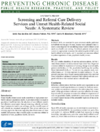 Screening and Referral Care Delivery Services and Unmet HealthRelated Social Needs A Systematic Review