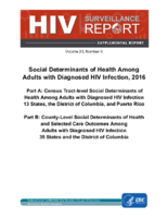 Social Determinants of Health Among Adults with Diagnosed HIV Infection 2016