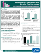 Home health care patients and hospice care discharges  2007 National Home and Hospice Care Survey