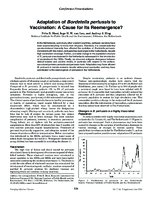 Adaptation of Bordetella pertussis to vaccination a cause for its reemergence