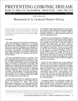 Response to S Leonard Symes Essay