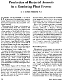 Production of bacterial aerosols in a rendering plant process