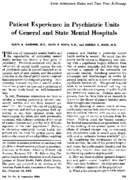 Patient experience in psychiatric units of general and State mental hospitals