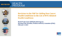Revisions to the PP for adding noncancer health conditions to the list of WTCrelated health conditions