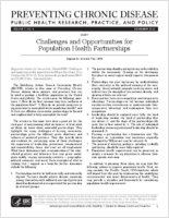 Challenges and Opportunities for Population Health Partnerships
