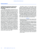 Updated Recommendations for HIV Prevention with Adults and Adolescents with HIV in the United States