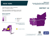 NY Congressional District 22 Stroke and Federally Qualified Health Centers Map 118th Congress