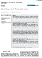 A Dimensional Analysis of Nursing Unit Culture