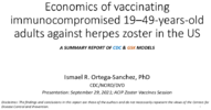 Economics of vaccinating immunocompromised 1949yearsold adults against herpes zoster in the US  a summary report of CDC  GSK models