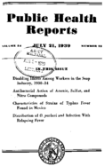 Public Health Reports  v 54 no 29  cover