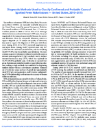 Diagnostic Methods Used to Classify Confirmed and Probable Cases of Spotted Fever Rickettsioses  United States 20102015