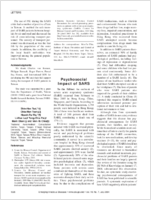 Psychosocial Impact of SARS