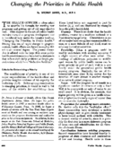 Changing the priorities in public health