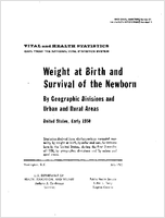 Weight at birth and survival of the newborn by geographic divisions and urban and rural areas United States early 1950