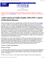 Control of Infectious Diseases